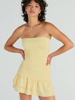white christmas dresses Classics Lover Off-The-Shoulder Satin A-Line Mini Dress main image 1